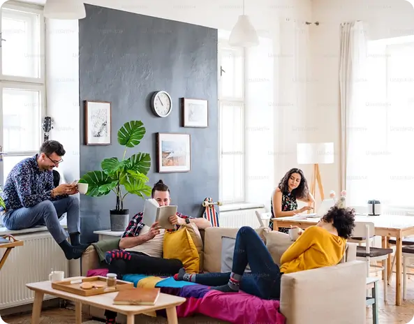 Des étudiants en colocation