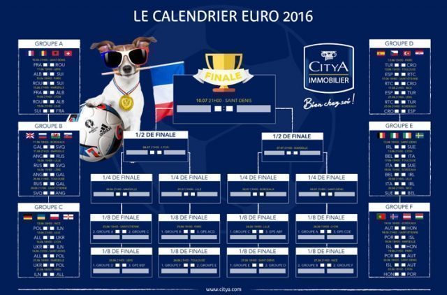 Avis aux amateurs de Foot : imprimez le calendrier de l’Euro 2016 !