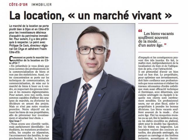 L’expertise en location sur Dijon de Citya Immobilier mis en avant dans la presse !