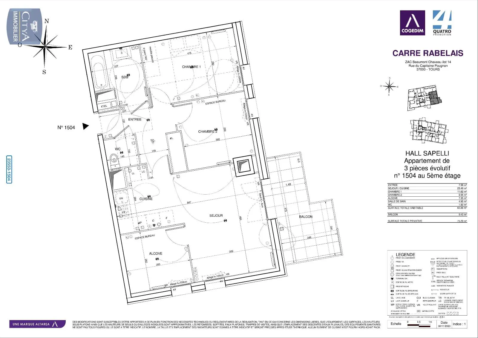 Photo 1 Appartement 3 pièces 66.07m²