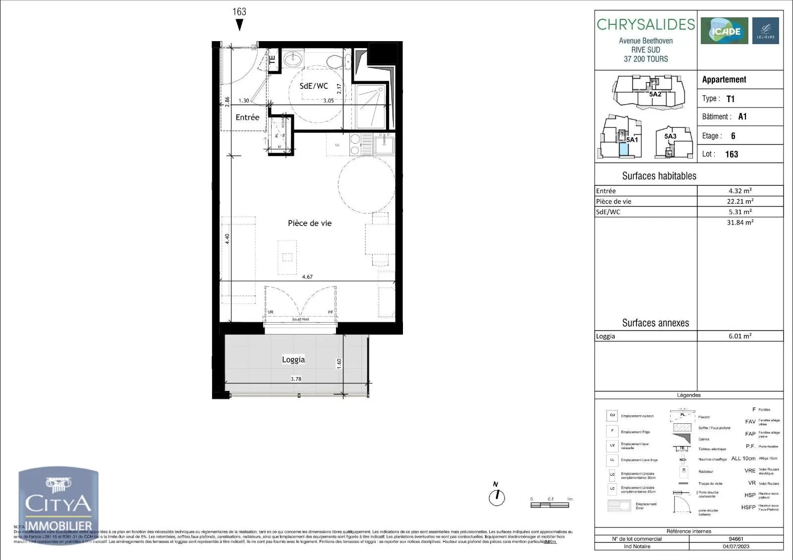 Photo 1 Appartement 1 pièce 31.84m²