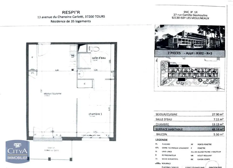 Photo 1 Appartement 2 pièces 48.14m²