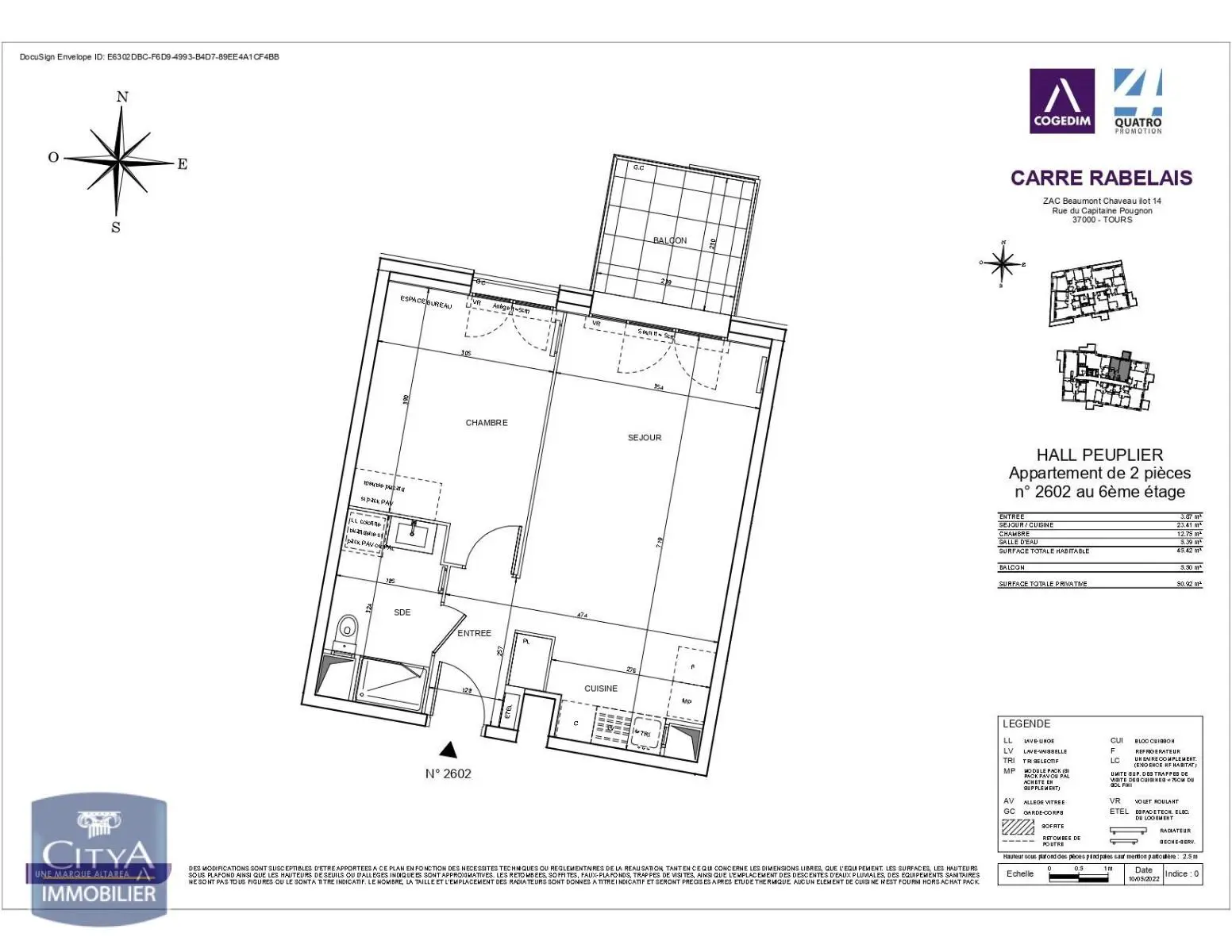 Photo 1 Appartement 2 pièces 45.42m²
