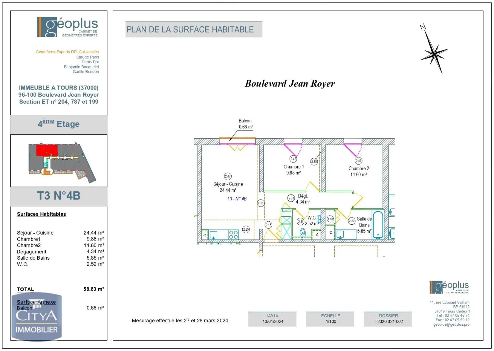 Photo 1 Appartement 3 pièces 58.63m²