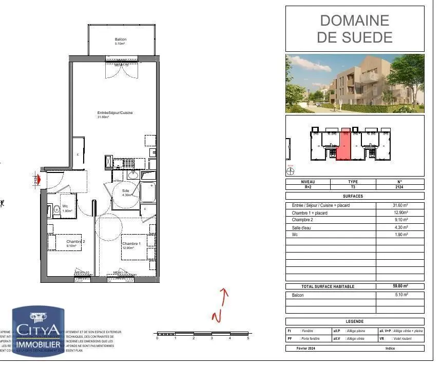 Photo 8 Appartement 3 pièces 59.8m²