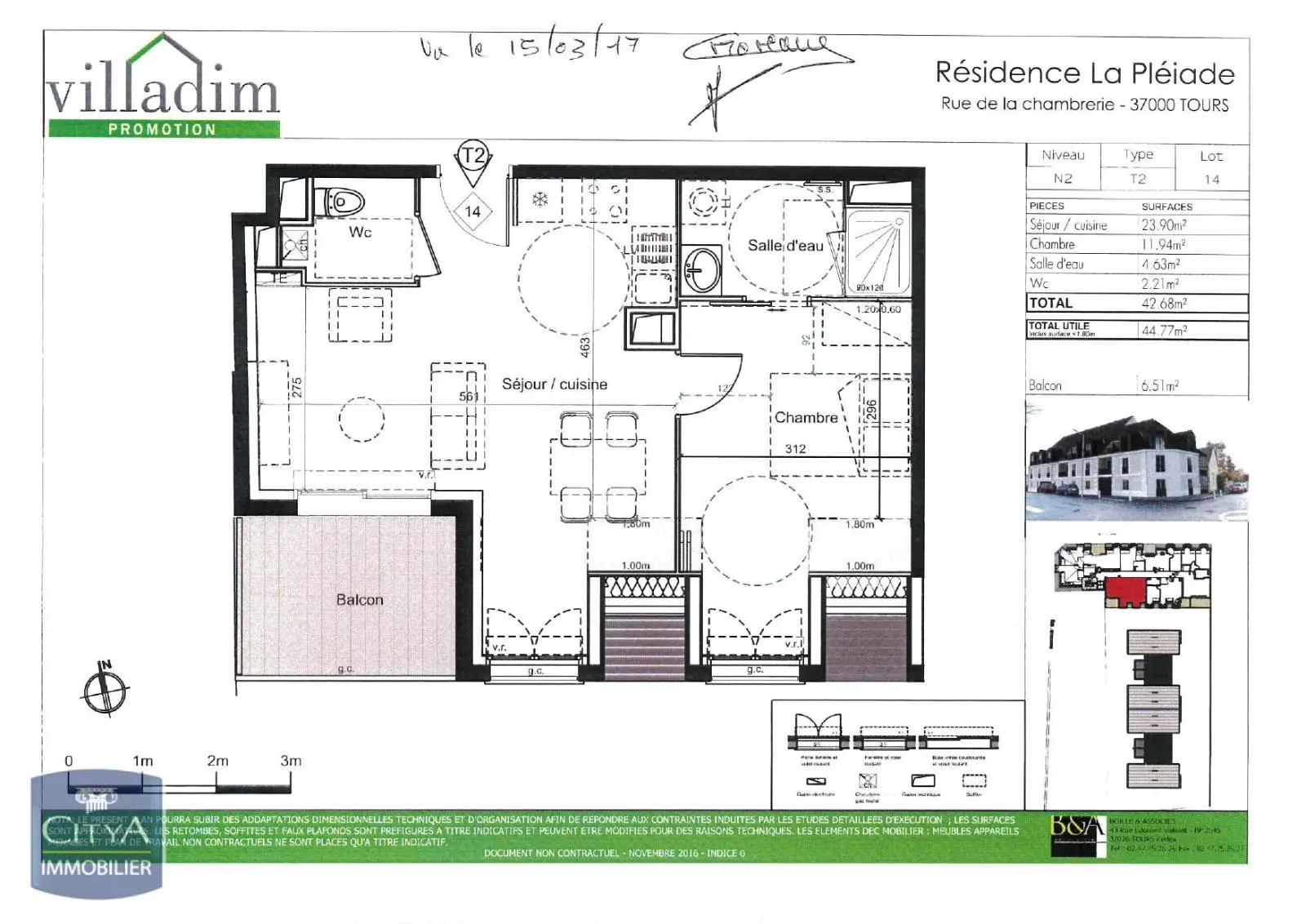 Photo 1 Appartement 2 pièces 42.68m²