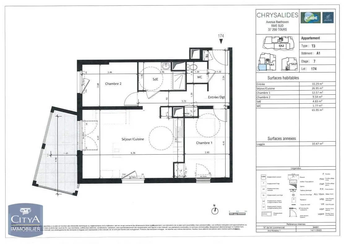 Photo 1 Appartement 3 pièces 65.95m²