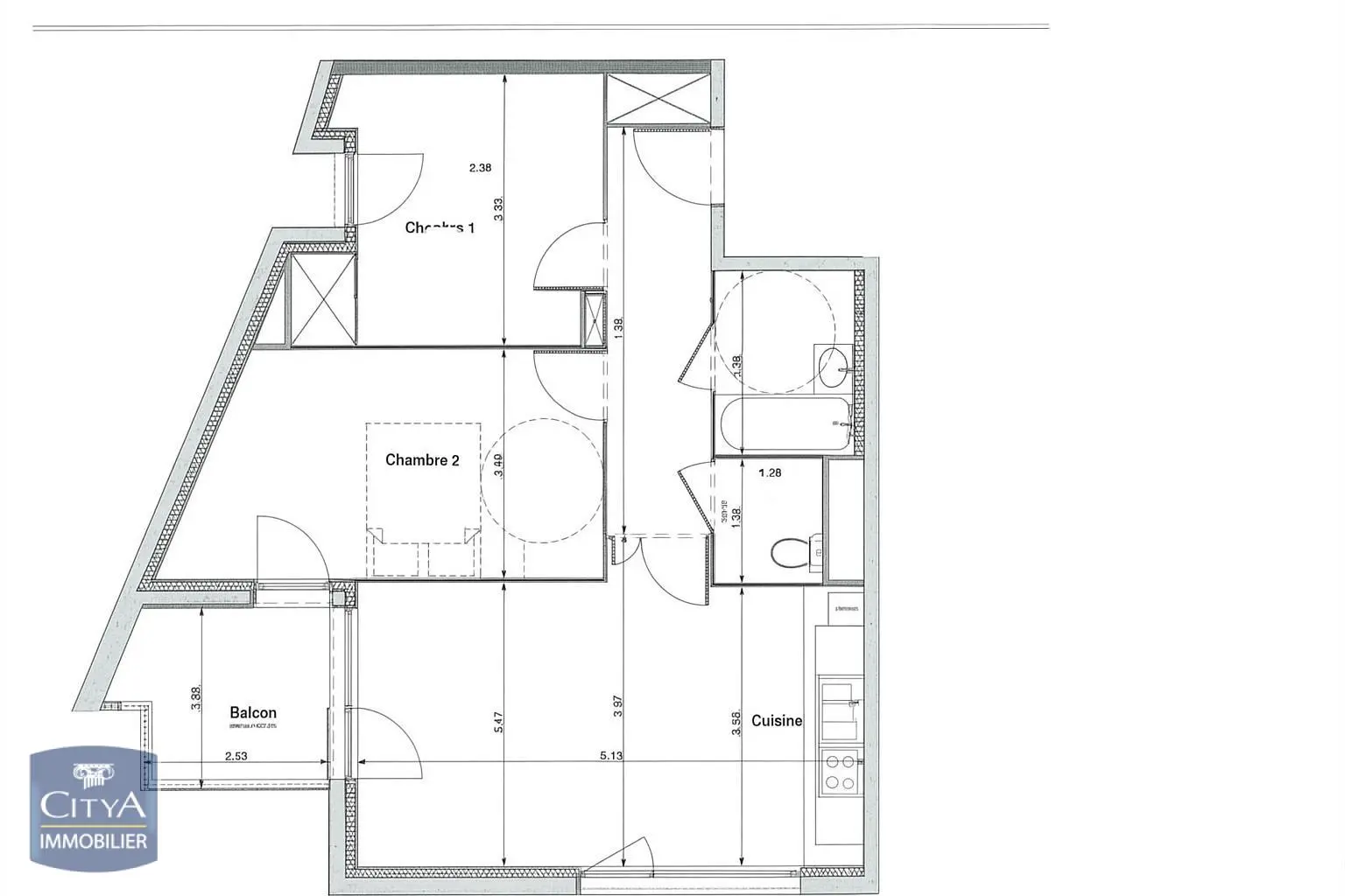 Photo 1 Appartement 3 pièces 59.1m²