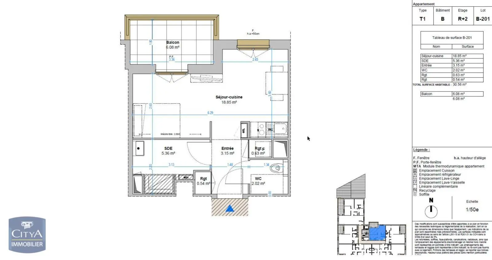 Photo 1 Appartement 1 pièce 30.56m²