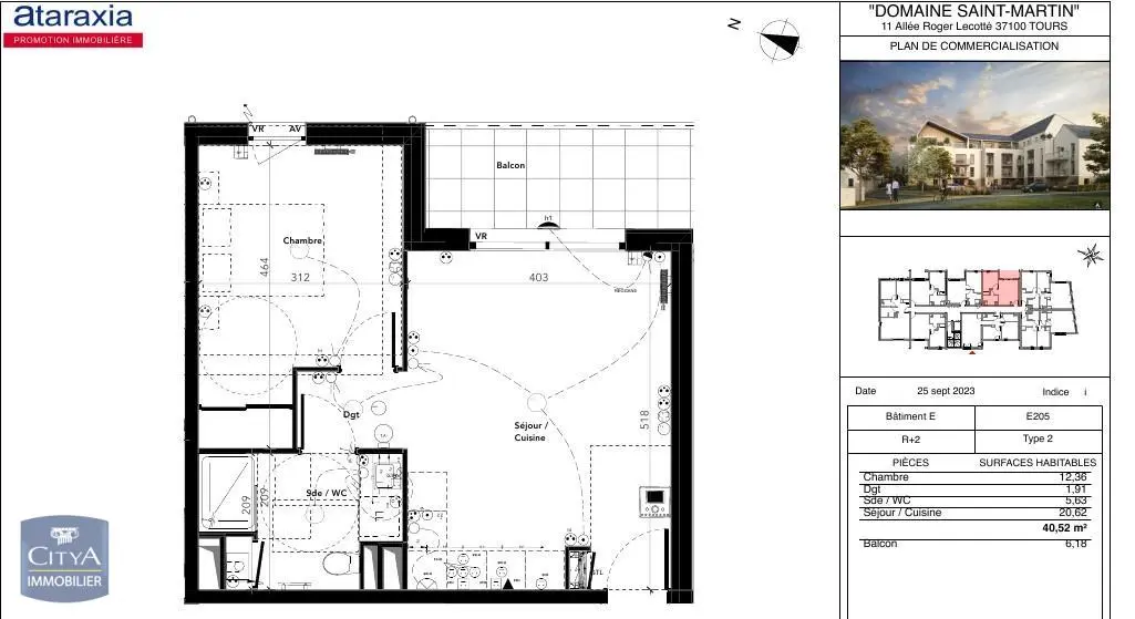 Photo 1 Appartement 2 pièces 40.52m²