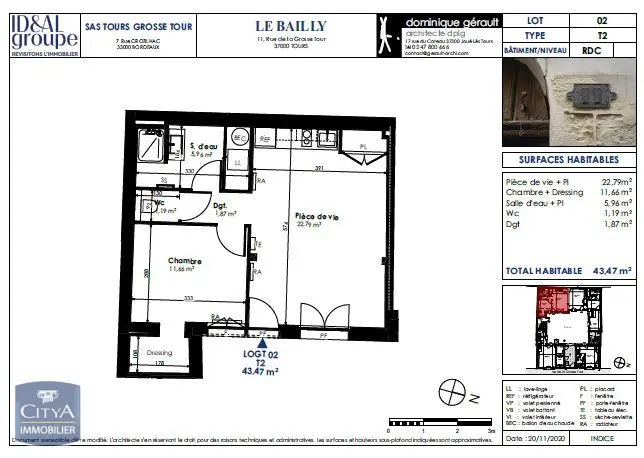 Photo 2 Appartement 2 pièces 43.47m²