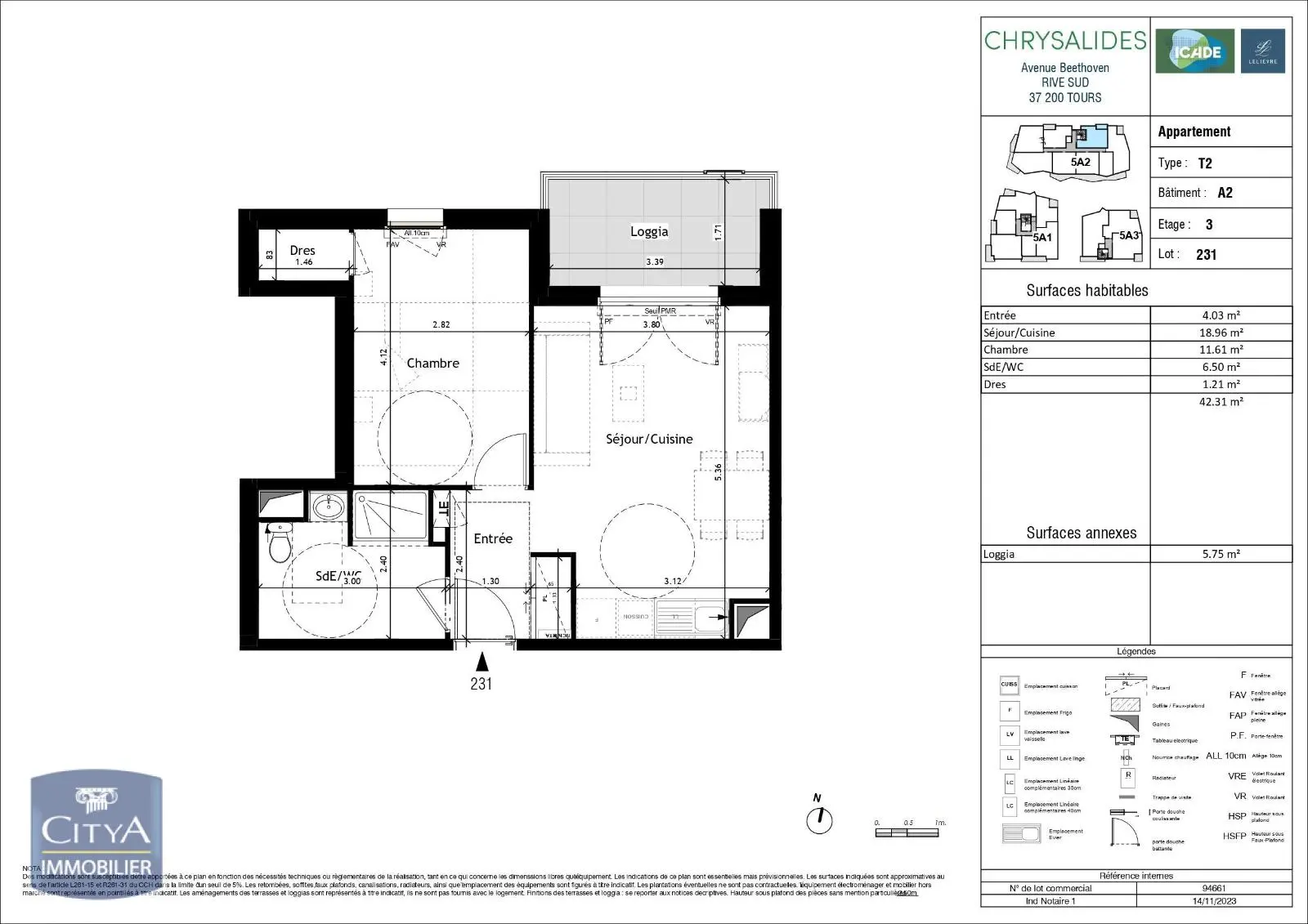 Photo 4 pour Appartement 2 pièces 42.31m² Photo 4 Appartement 2 pièces 42.31m²
