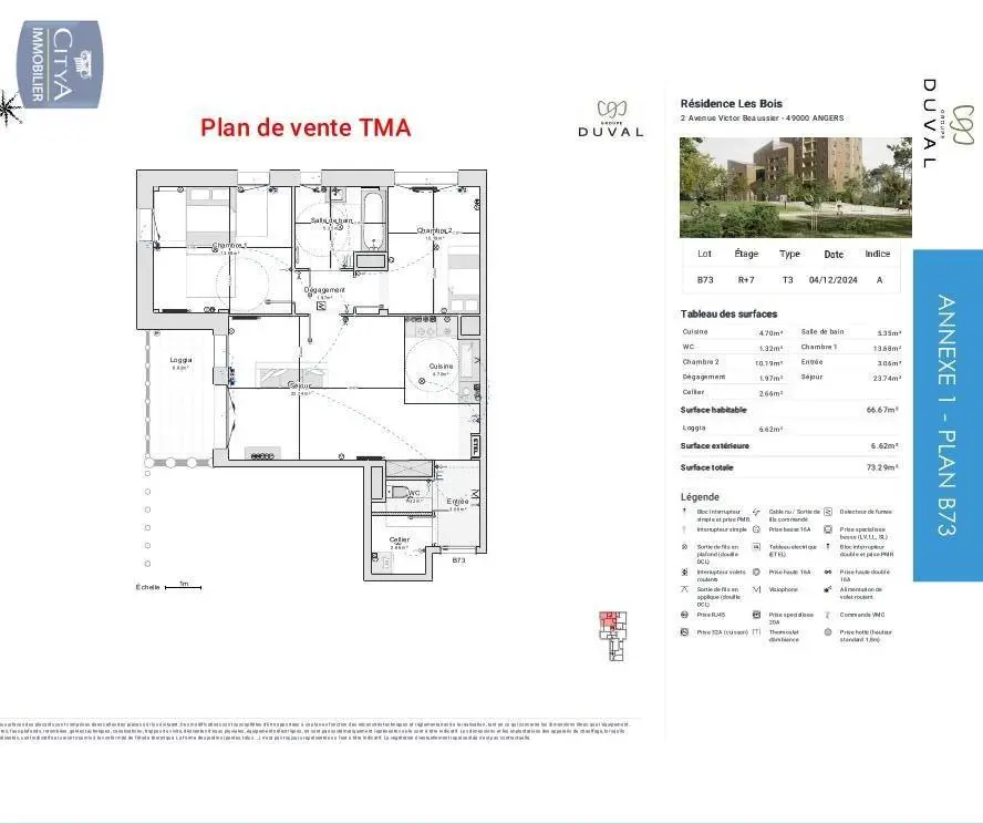 Photo 1 Appartement 3 pièces 66.67m²