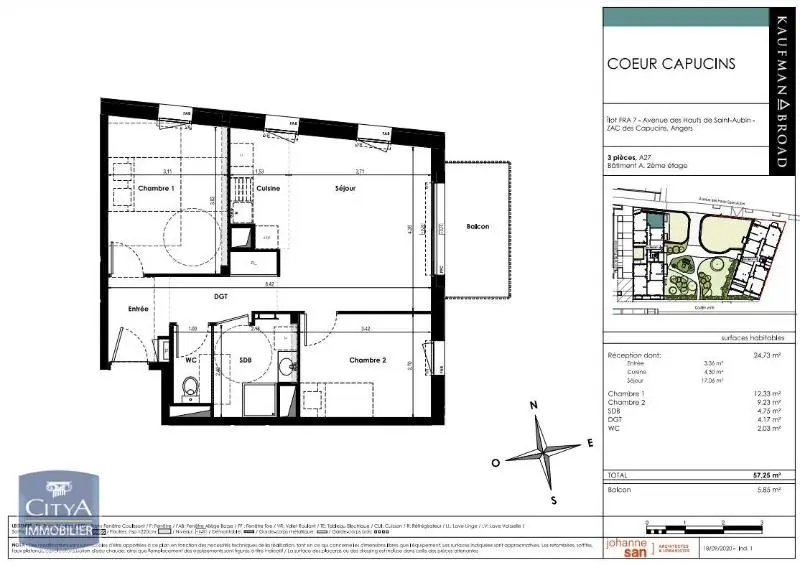 Photo 2 Appartement 3 pièces 57.25m²