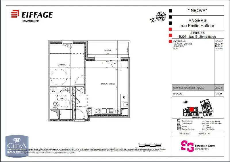 Photo 2 Appartement 2 pièces 39.69m²