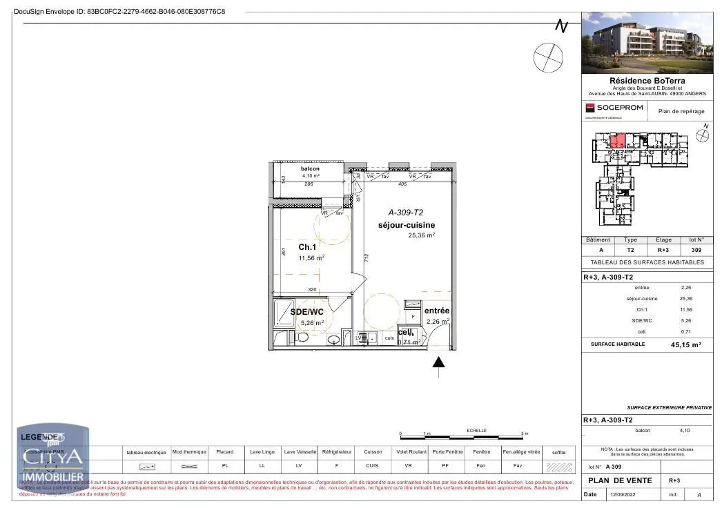 Photo 1 Appartement 2 pièces 45.15m²