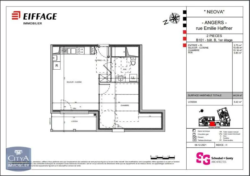 Photo 2 Appartement 2 pièces 44.24m²