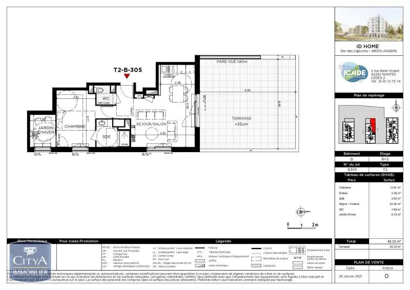 Photo 1 Appartement 2 pièces 48.29m²