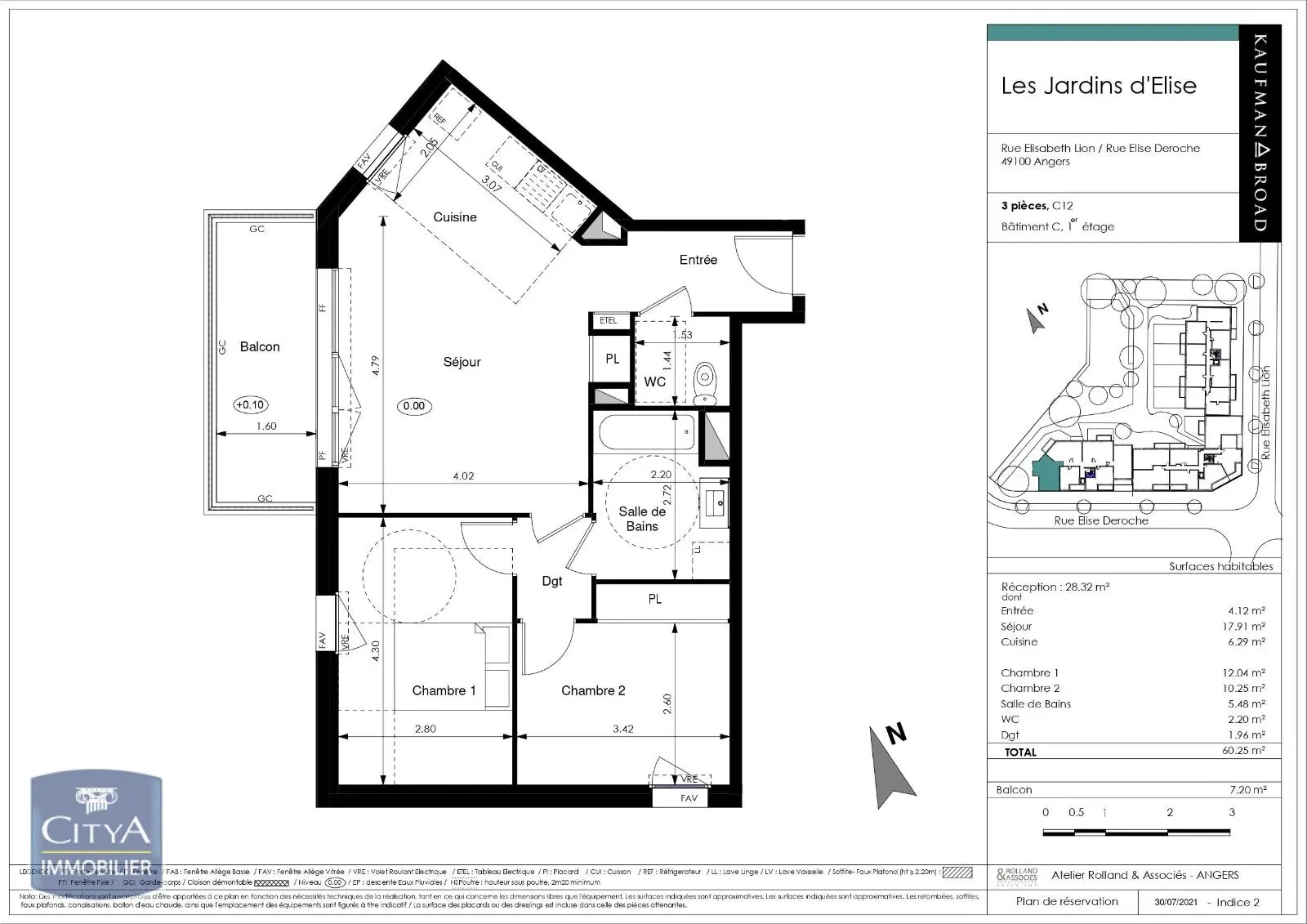 Photo 1 Appartement 3 pièces 60.25m²