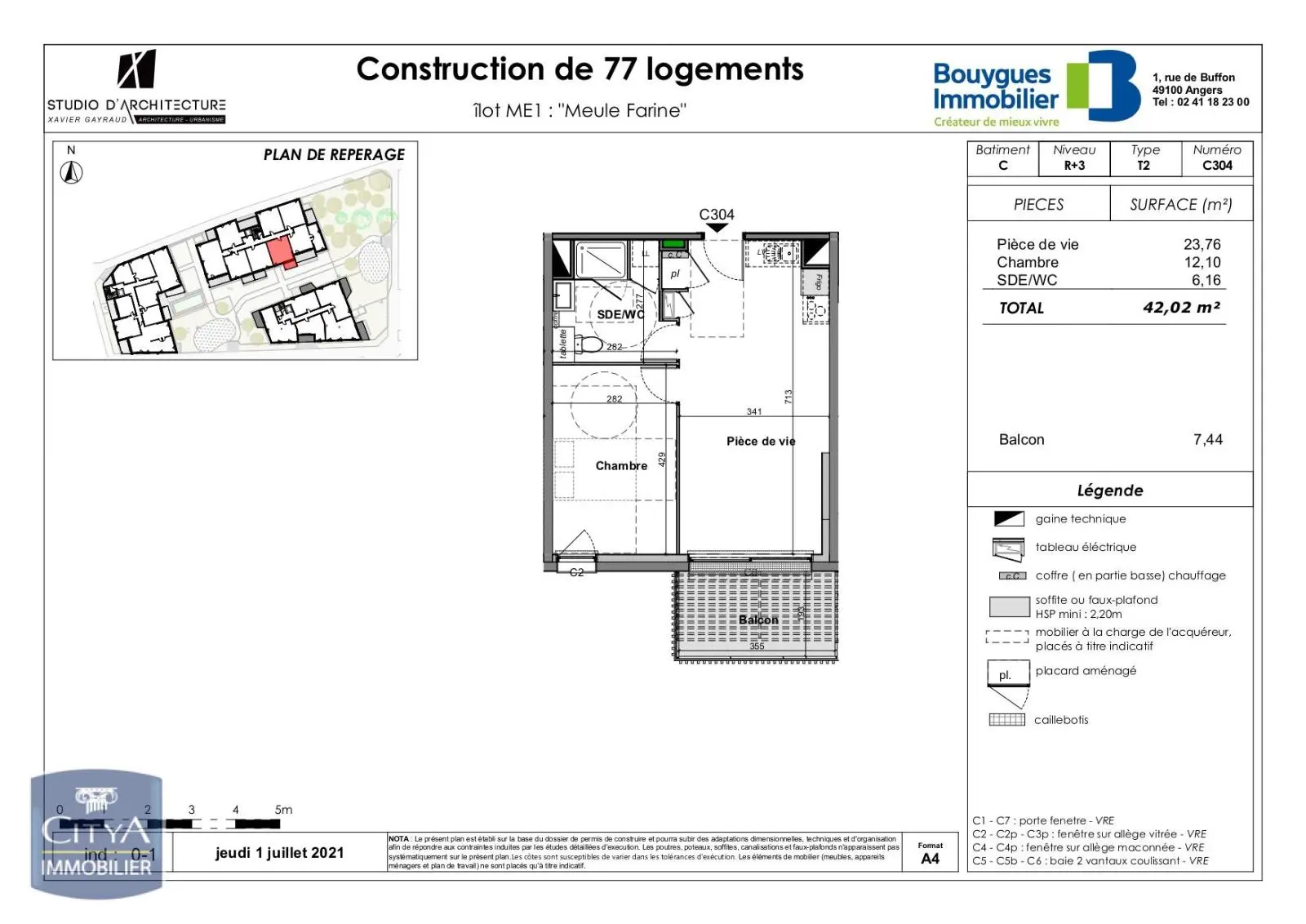 Photo 2 Appartement 2 pièces 42.02m²