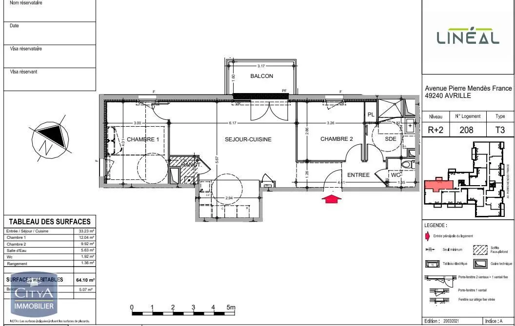 Photo 2 Appartement 3 pièces 64.1m²