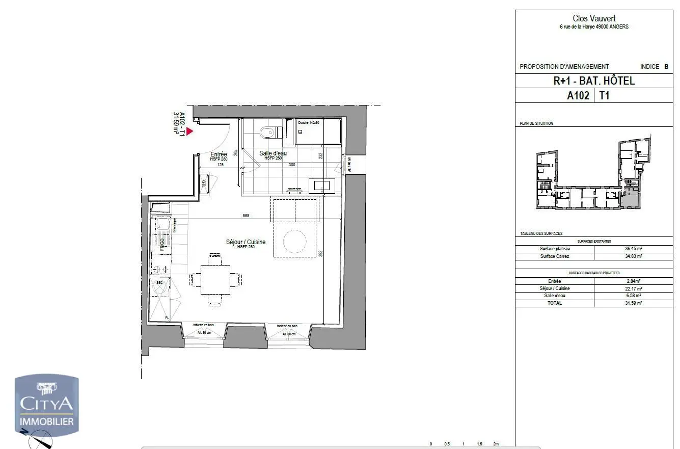 Photo 1 Appartement 1 pièce 34.83m²