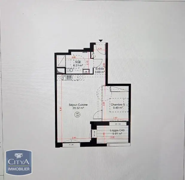 Photo 1 Appartement 2 pièces 48.21m²