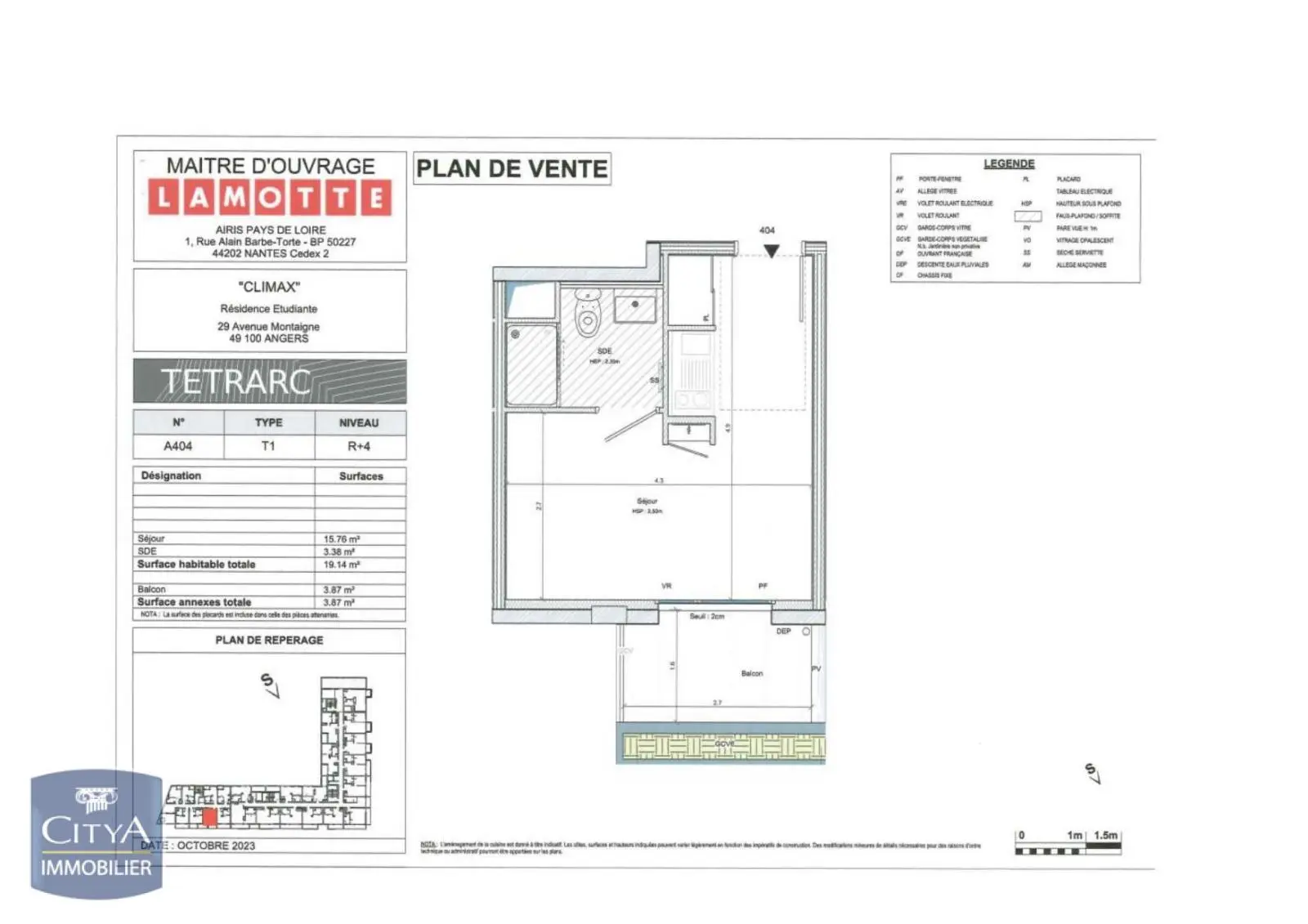 Photo 3 Appartement 1 pièce 19.14m²