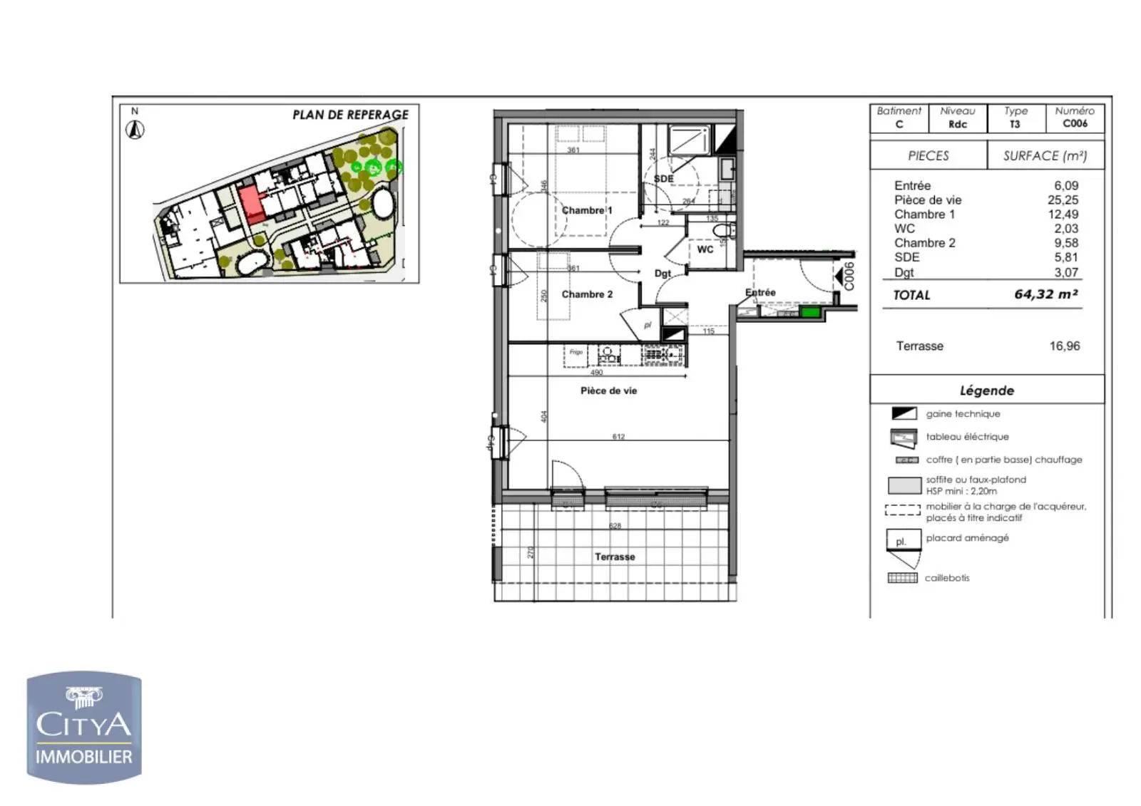 Photo 1 Appartement 3 pièces 64.32m²