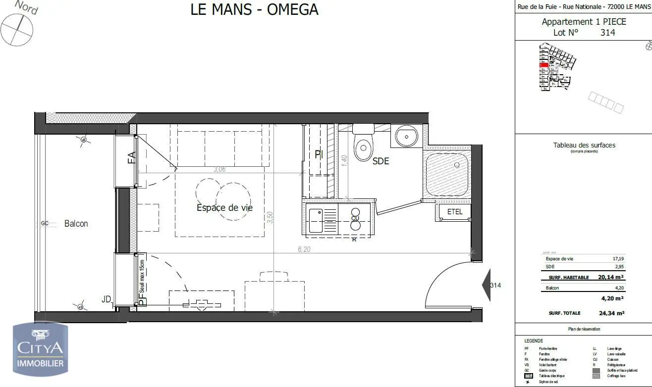 Photo 8 Appartement 1 pièce 20.14m²