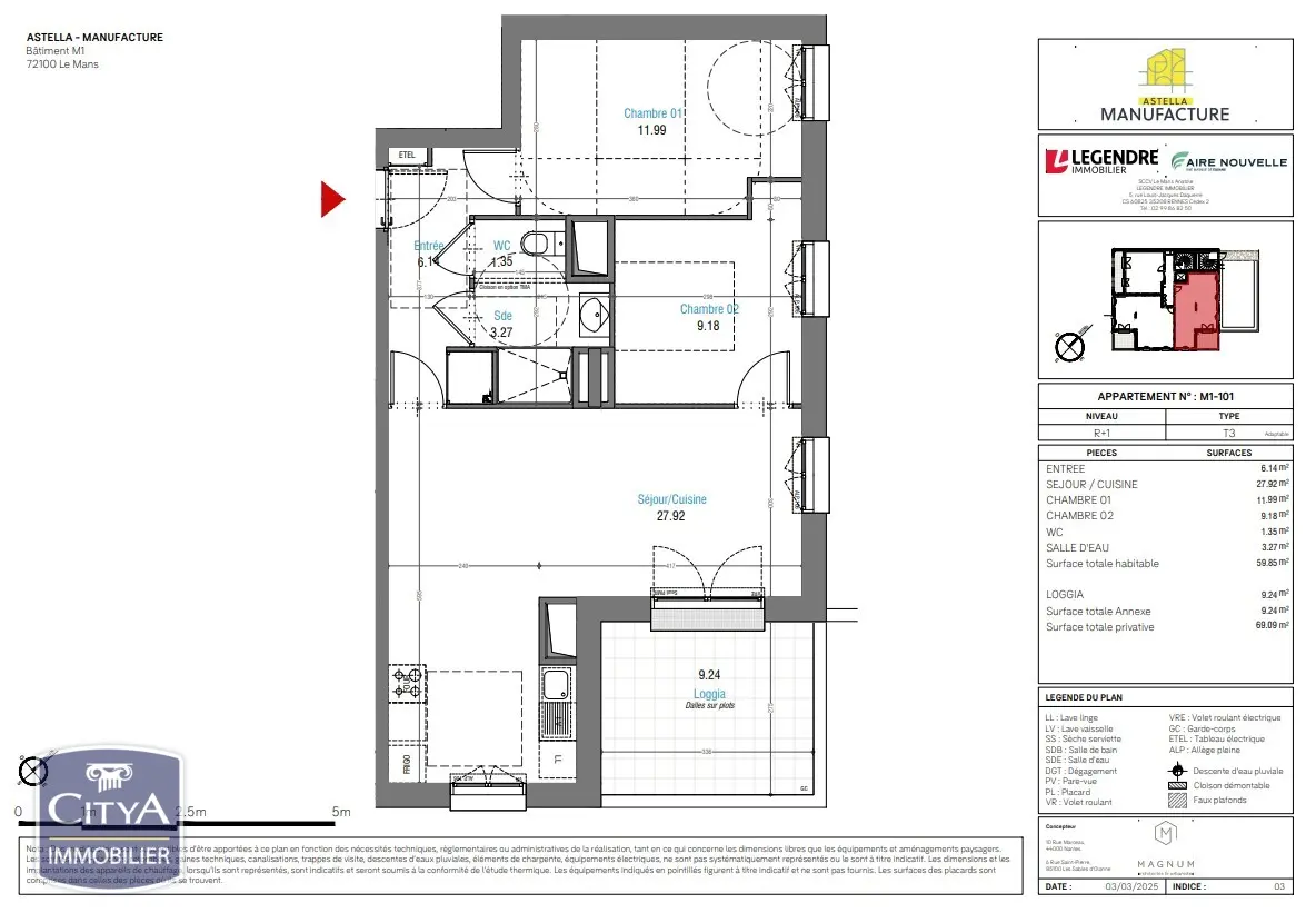 Photo 4 Appartement 3 pièces 59.85m²