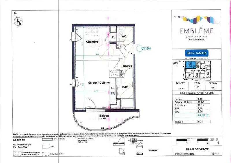 Photo 2 Appartement 2 pièces 40.28m²