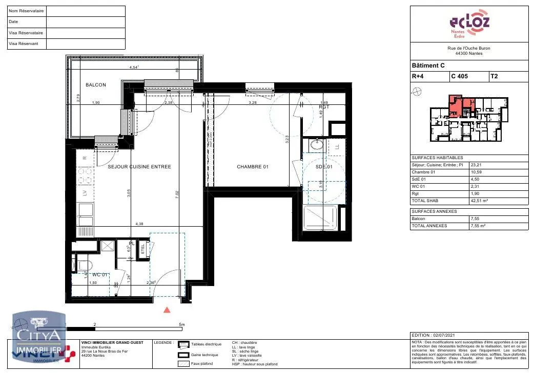 Photo 2 Appartement 2 pièces 42.51m²