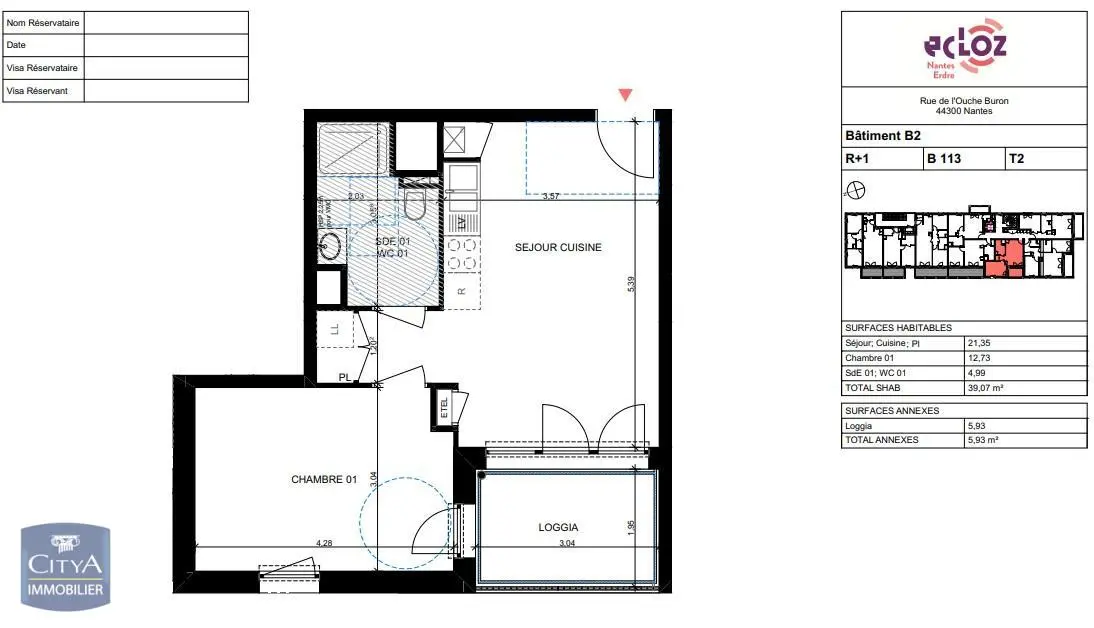 Photo 2 Appartement 2 pièces 39.07m²