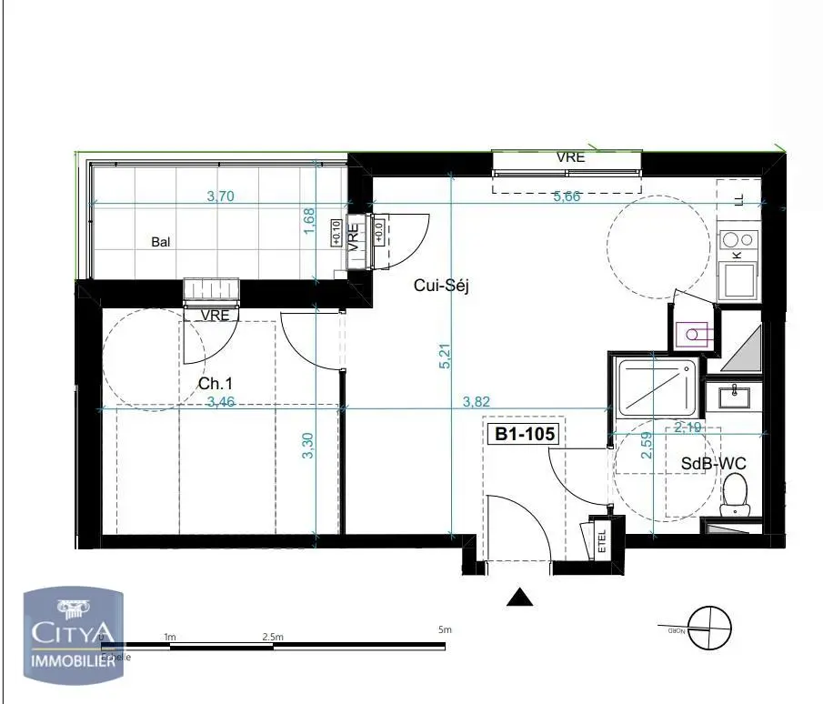 Photo 2 Appartement 2 pièces 47.47m²