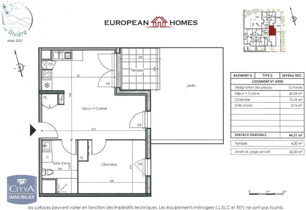Photo 1 Appartement 2 pièces 44.51m²