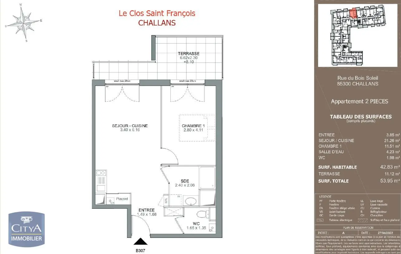 Photo 3 Appartement 2 pièces 42.83m²