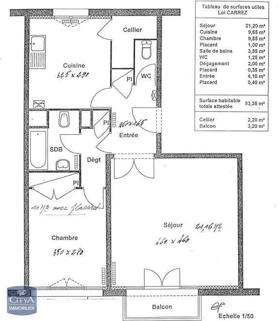 Photo 1 Appartement 2 pièces 53.35m²