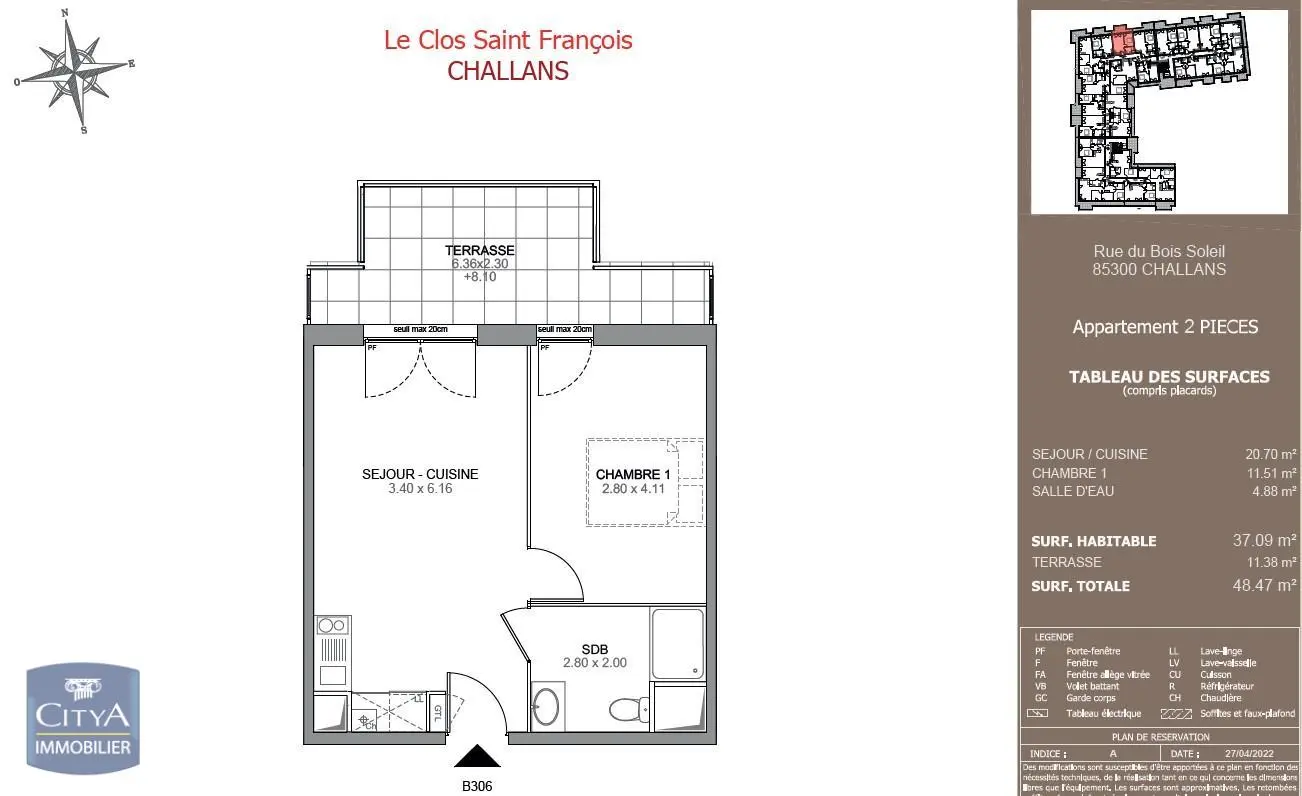 Photo 3 Appartement 2 pièces 37.09m²