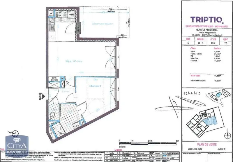 Photo 2 Appartement 2 pièces 44.99m²