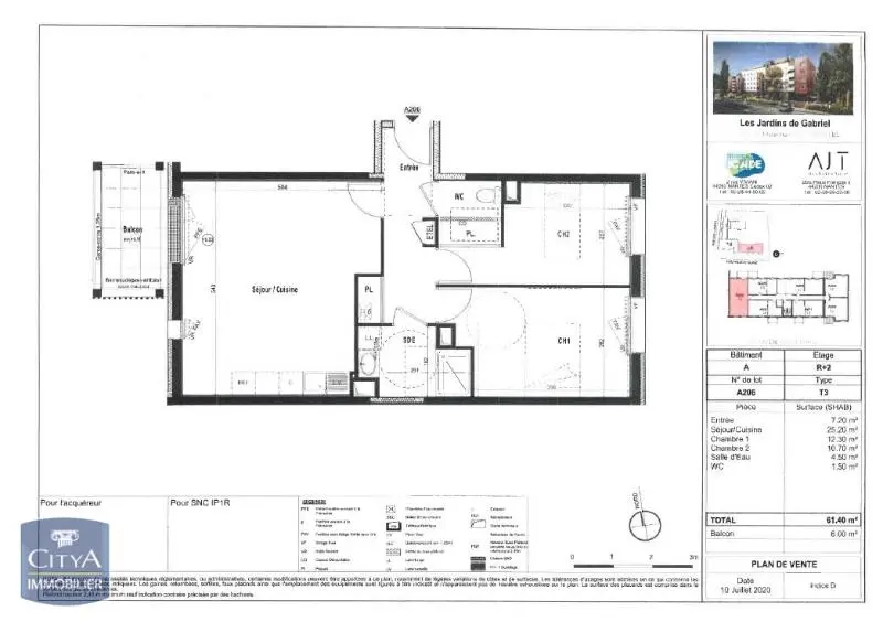 Photo 2 Appartement 3 pièces 61.4m²