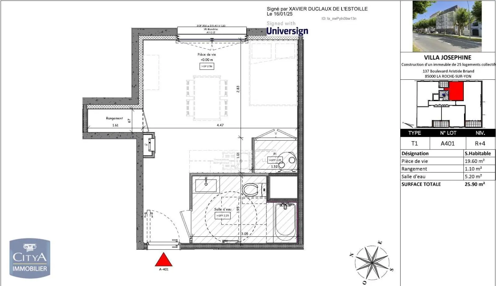 Photo 2 Appartement 1 pièce 25.9m²