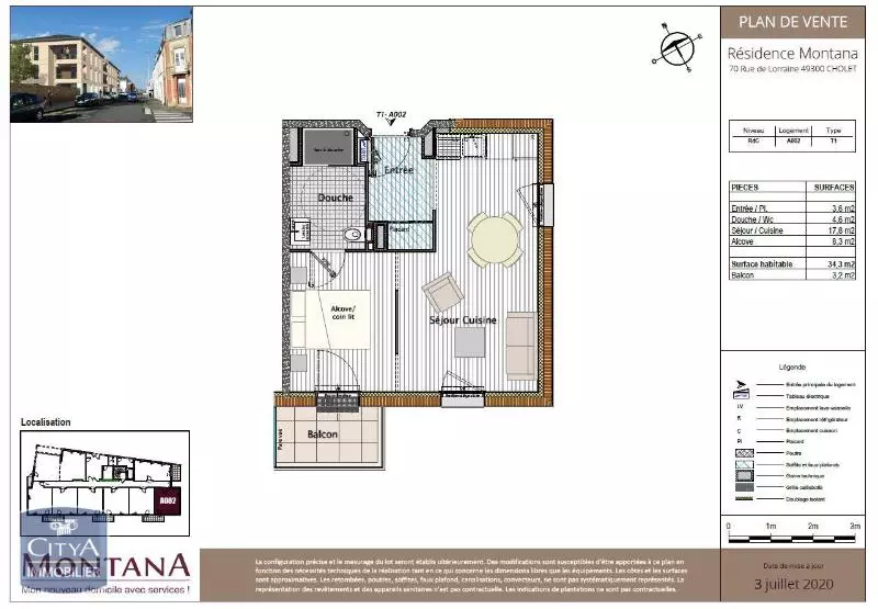 Illustration pour Appartement 2 pièces 34.3m² Photo Appartement 2 pièces 34.3m²