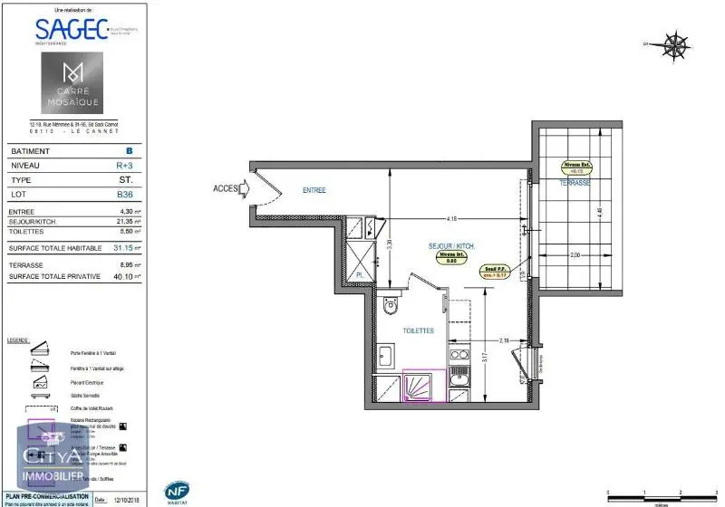Photo 2 Appartement 1 pièce 31.15m²