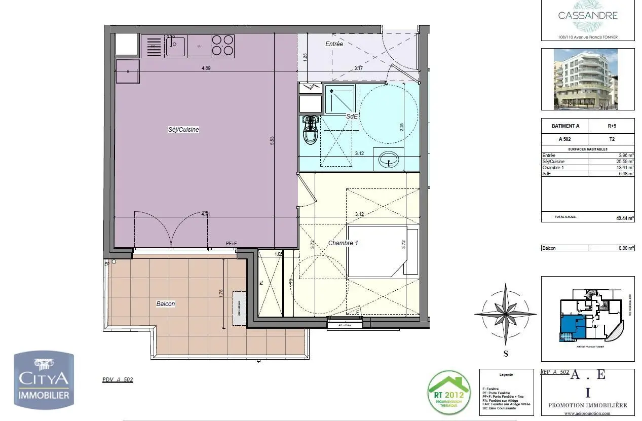 Photo 1 Appartement 2 pièces 49.44m²
