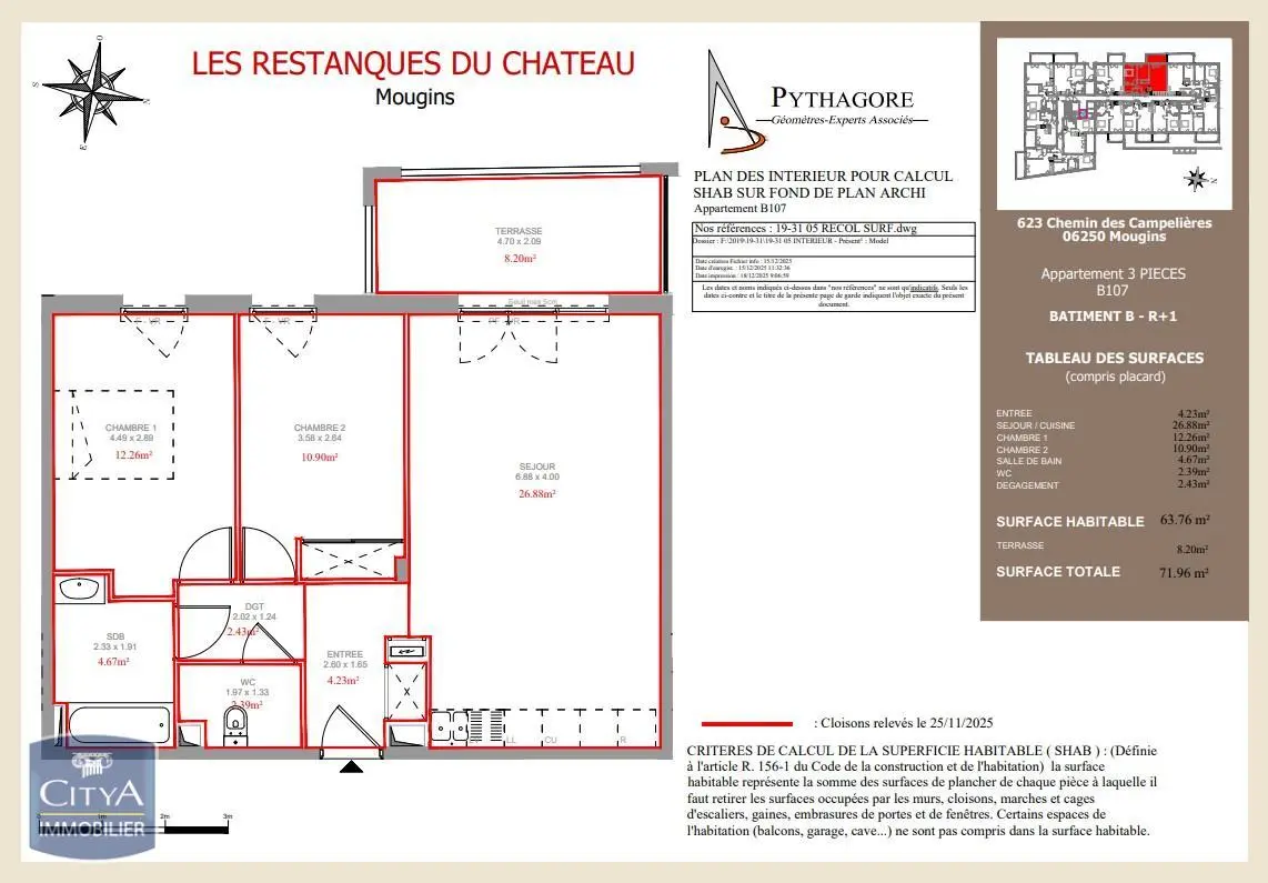 Photo 2 Appartement 3 pièces 63.76m²