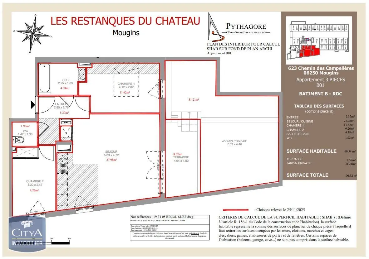 Photo 2 Appartement 3 pièces 60.54m²