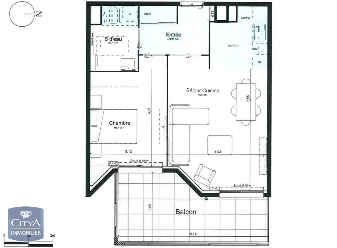 Photo 1 Appartement 2 pièces 48.57m²