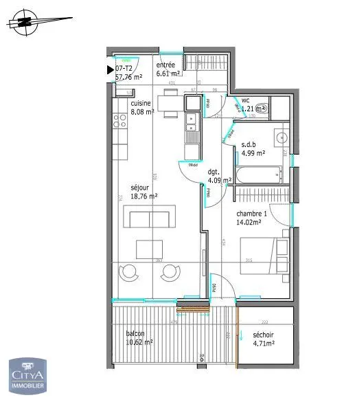 Photo 4 Appartement 2 pièces 57.23m²