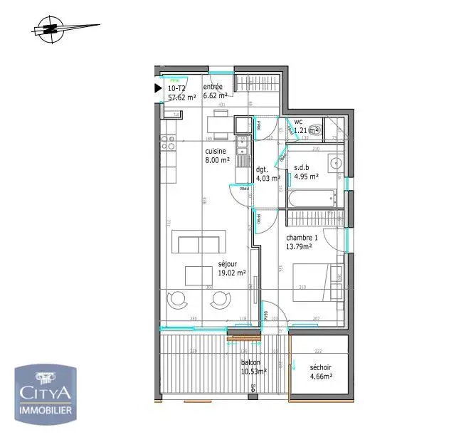 Photo 2 Appartement 2 pièces 57.23m²